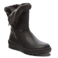 RIEKER Y5470-00 Czarny. Czarne botki Rieker, bez wzorów, ze skóry ekologicznej, bez obcasa, bez zapięcia. Za 289.99 zł.