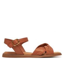 Sandały Unisa. Brązowe sandały Unisa, bez wzorów, bez obcasa, na płaskiej podeszwie, bez zapięcia. Za 339.99 zł.