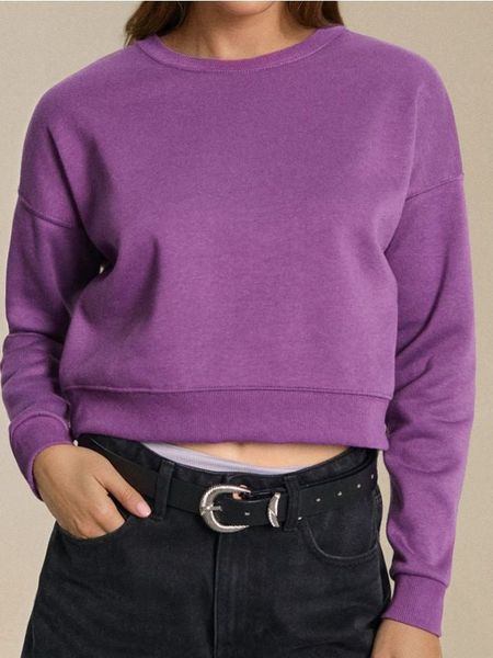 Gładka bluza crewneck - fioletowy. Fioletowe bluzy Sinsay, l, bez wzorów, bez kaptura. Za 19.99 zł.