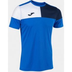 Koszulka Joma Crew Junior 11/12 – Royal/Navy/Biała. Niebieskie bluzki Joma, bez wzorów, z poliesteru, sportowe, bez kołnierzyka, bez ramiączek. Za 160.99 zł.