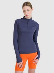 4F Longsleeve do biegania w terenie szybkoschnący damski - ciemny szary XL. Szare koszulki sportowe 4f, bez wzorów, z dzianiny, bez ramiączek, do biegania. W wyprzedaży za 99.99 zł.