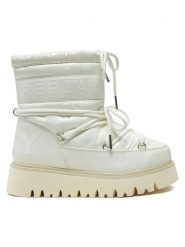 REPLAY Śniegowce Shiny-Effect Harper United Lace-Up GWF4R.000.C0002T Biały. Białe trapery i śniegowce Replay, ze skóry. Za 529.99 zł.