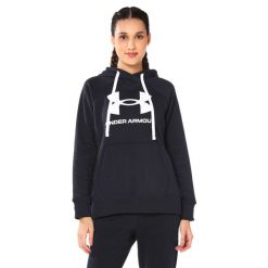 Bluza Z Kapturem Damska Logo Polar Rival. Czarne bluzy Under Armour, l, bez wzorów, z polaru, z kapturem. Za 306.99 zł.