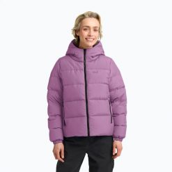 Płaszcz puchowy damski Jack Wolfskin Frozen Palace. Czerwone płaszcze Jack Wolfskin, s, bez wzorów, z materiału, bez kaptura. Za 1,099.00 zł.