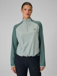 4F Bluza trekkingowa regular szybkoschnąca damska - turkusowa XS. Niebieskie bluzy 4f, l, bez wzorów, z materiału, bez kaptura. Za 199.99 zł.