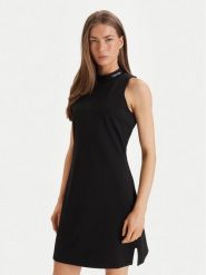 Calvin Klein Jeans Sukienka codzienna Interlock Mock LV047F260G Czarny Slim Fit. Czarne sukienki Calvin Klein Jeans, na co dzień, xl, bez wzorów, z jeansu, bez kołnierzyka, bez ramiączek, proste. Za 409.99 zł.