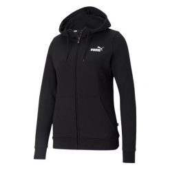 Damska Bluza Z Kapturem Essential Small Logo Z Pełnym Zamkiem Błyskawicznym. Czarne bluzy sportowe Puma, bez wzorów, z kapturem. Za 276.99 zł.