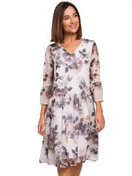 Stylove Sukienka w kolorze białym ze wzorem rozmiar: S. Białe sukienki Stylove, s, bez wzorów, bez kołnierzyka, bez ramiączek, midi. Za 242.45 zł.