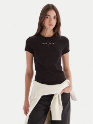 Tommy Jeans T-Shirt Bling Linear DW0DW21550 Czarny Slim Fit. Czarne t-shirty Tommy Jeans, xl, bez wzorów, z bawełny, bez kołnierzyka, bez ramiączek. Za 169.99 zł.