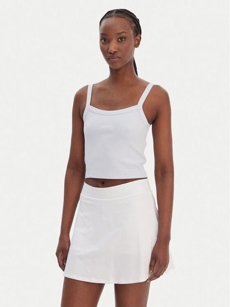 Guess Top V6GP16 K3180 Błękitny Regular Fit. Niebieskie topy Guess, m, z aplikacjami, z wiskozy, bez kołnierzyka, bez ramiączek. Za 102.99 zł.