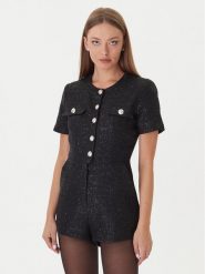 Bardot Kombinezon Estelle 60098PB Czarny Regular Fit. Czarne sukienki Bardot, bez wzorów, z syntetyku, bez kołnierzyka, bez ramiączek. Za 689.99 zł.