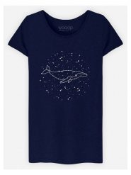 WOOOP Koszulka "Whale Constellation" w kolorze granatowym rozmiar: M. Niebieskie bluzki Wooop, m, bez wzorów, z bawełny, bez kołnierzyka, bez ramiączek. Za 65.85 zł.