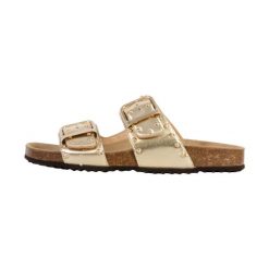 Sandały GEOX D BRIONIA R Złoty. Żółte sandały Geox, bez wzorów, z syntetyku, bez obcasa, bez zapięcia. Za 293.80 zł.