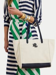 LAUREN RALPH LAUREN Torebka 431982234002 Écru. Shopper Lauren Ralph Lauren, bez wzorów, z materiału, bez dodatków. Za 1,299.00 zł.