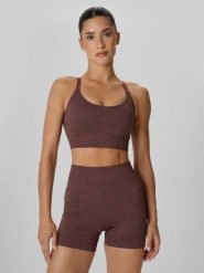 4F Biustonosz treningowy z niskim wsparciem damski - brązowy XL/XXL. Brązowe bielizna sportowa 4f, l, bez wzorów. Za 119.99 zł.