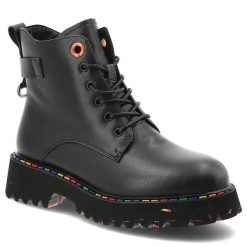 Czarne Trapery Artiker Modne Buty Damskie. Czarne botki Artiker, bez wzorów, z jeansu, bez obcasa, bez zapięcia. Za 288.99 zł.