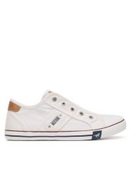 Mustang Trampki 1099-409 Biały. Białe trampki Mustang, bez wzorów, z materiału, bez zapięcia. Za 229.99 zł.