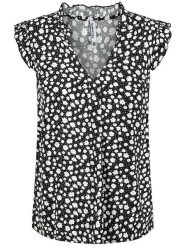 Sublevel Bluzka w kolorze czarno-białym rozmiar: S. Czarne bluzki Sublevel, s, bez wzorów, z wiskozy, klasyczne, bez kołnierzyka, bez ramiączek. Za 48.28 zł.