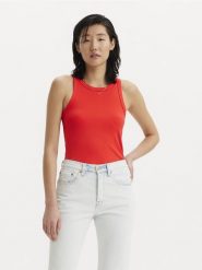 Levi's Top w kolorze czerwonym rozmiar: XL. Czerwone topy Levi's®, s, bez wzorów, bez kołnierzyka, bez ramiączek. Za 66.47 zł.