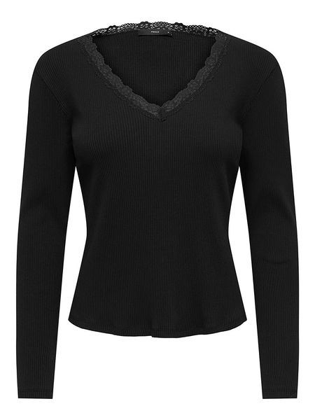ONLY Koszulka w kolorze czarnym rozmiar: L. Czarne bluzki Only, l, bez wzorów, z koronki, bez kołnierzyka, bez ramiączek. Za 51.95 zł.