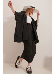 Trend Alacati 2-częściowy zestaw "Trend Alaçat Stili" w kolorze czarnym rozmiar: onesize. Czarne swetry Trend Alacati, bez wzorów, z bawełny, bez ramiączek. Za 110.45 zł.