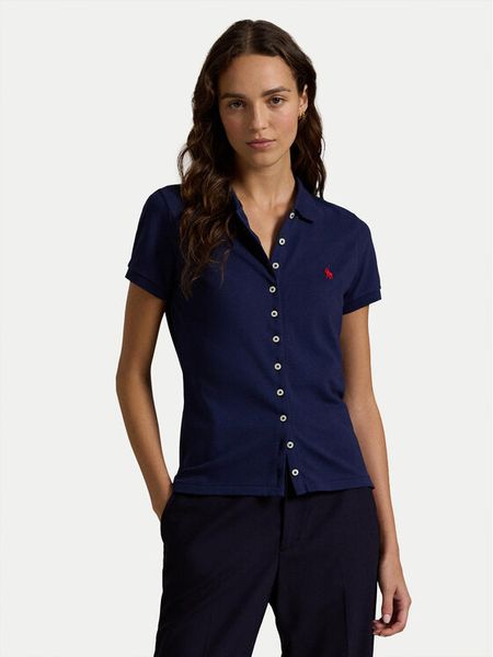 Polo Ralph Lauren Polo 211939272001 Granatowy Slim Fit. Niebieskie koszulki polo Polo Ralph Lauren, s, bez wzorów, z bawełny, bez kołnierzyka, bez ramiączek. Za 449.99 zł.