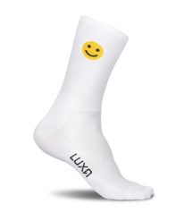 Skarpetki Rowerowe dla dorosłych LUXA Emoji. Białe skarpety LUXA, bez wzorów, z elastanu. Za 49.90 zł.