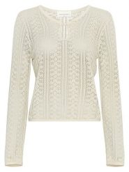 MOSS COPENHAGEN Sweter w kolorze kremowym rozmiar: M/L. Brązowe swetry Moss Copenhagen, l, z aplikacjami, bez ramiączek. Za 174.95 zł.