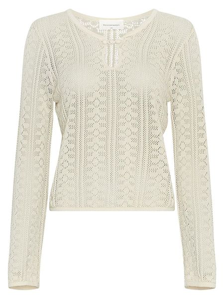 MOSS COPENHAGEN Sweter w kolorze kremowym rozmiar: M/L. Brązowe swetry Moss Copenhagen, l, z aplikacjami, bez ramiączek. Za 194.95 zł.
