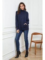 Joséfine Sweter "Vinicius" w kolorze granatowym rozmiar: L. Niebieskie golfy Joséfine, l, bez wzorów, z kaszmiru, bez ramiączek. Za 208.99 zł.