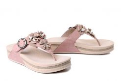 RIEKER V1466-31 pink, klapki japonki damskie. Brązowe klapki Rieker, bez wzorów, bez obcasa. Za 271.92 zł.