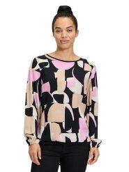 BETTY & CO Bluzka w kolorze szarobrązowo-czarno-jasnoróżowym rozmiar: 42. Brązowe bluzki Betty & Co, bez wzorów, z wiskozy, bez kołnierzyka, bez ramiączek. Za 97.95 zł.