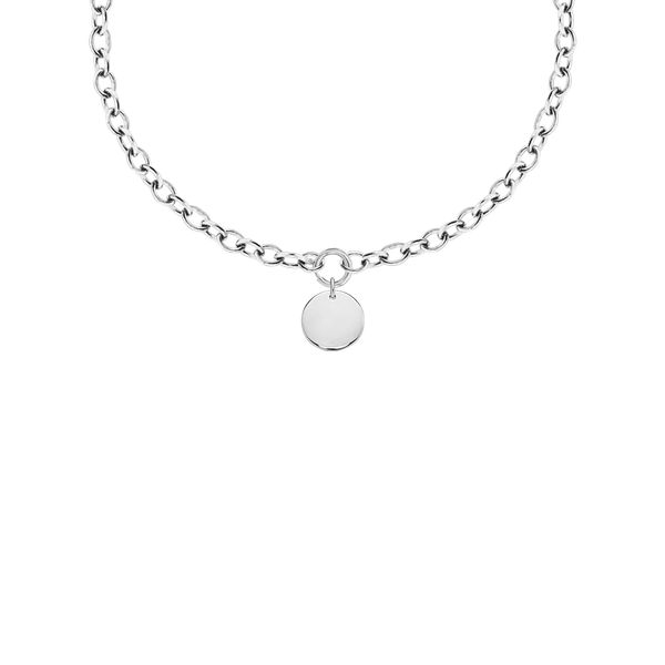 Naszyjnik Łańcuch No.1 ze srebrnym medalikiem 1,5 cm. Szare naszyjniki Lilou, posrebrzane. Za 453.00 zł.