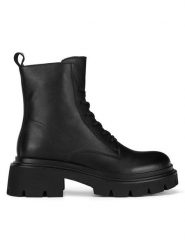 Badura Botki WFA3113-1Z Czarny. Czarne botki Badura, bez wzorów, ze skóry, bez obcasa, na płaskiej podeszwie, bez zapięcia. Za 299.99 zł.