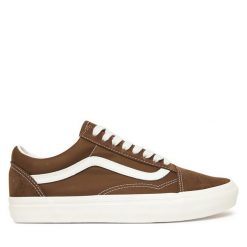 Tenisówki Vans. Brązowe trampki Vans, bez wzorów, bez zapięcia. Za 399.99 zł.