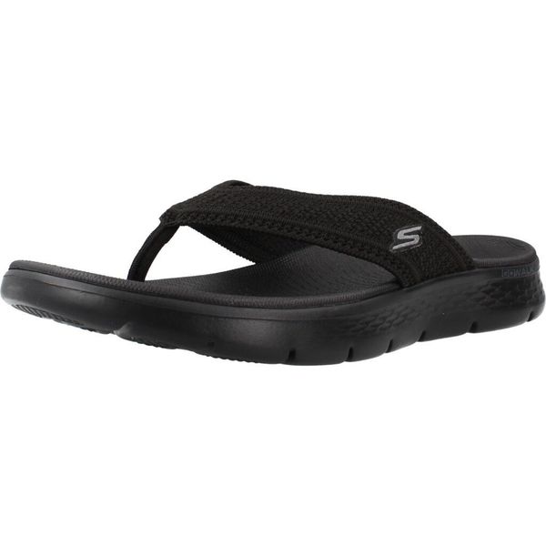 Sandały SKECHERS GO WALK FLEX Czarny. Czarne sandały Skechers, bez wzorów, z materiału, bez obcasa, bez zapięcia. Za 179.99 zł.