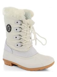 Kimberfeel Kozaki zimowe "Lorelei" w kolorze kremowym rozmiar: 39. Brązowe kozaki Kimberfeel, na zimę, z materiału, bez obcasa, bez zapięcia. Za 209.29 zł.