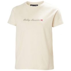 Koszulka damska Helly Hansen Core Graphic 2.0. Białe bluzki Helly Hansen, bez wzorów, z bawełny, bez kołnierzyka, bez ramiączek. Za 148.40 zł.