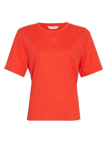 MOSS COPENHAGEN Koszulka "Melea" w kolorze pomarańczowym rozmiar: XS/S. Pomarańczowe bluzki Moss Copenhagen, s, bez wzorów, z bawełny, bez kołnierzyka, bez ramiączek. Za 52.05 zł.