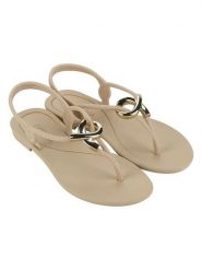 Grendha Sandały "Cacau Enlace" w kolorze beżowym rozmiar: 41/42. Brązowe sandały Grendha, bez wzorów, klasyczne, z otwartym noskiem, bez obcasa, bez zapięcia. Za 52.55 zł.