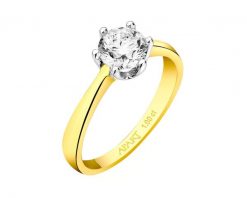 Pierścionek z żółtego złota z brylantem - SI1/H - 1,00 ct - próba 750. Żółte pierścionki Apart, z brylantem, złote. Za 56,990.00 zł.