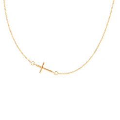 Naszyjnik z pozłacanym krzyżykiem na łańcuszku. Żółte naszyjniki Lilou, pozłacane. Za 159.00 zł.