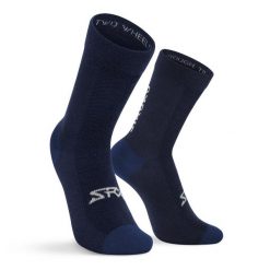 Skarpetki rowerowe z wełną merino unisex SRX Arctic S. Niebieskie skarpety SIROKO, bez wzorów, z wełny. Za 84.00 zł.