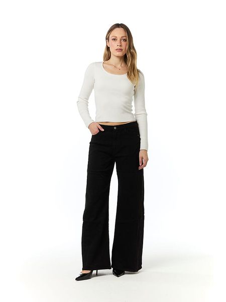 Tamba Dżinsy - Flared fit - w kolorze czarnym rozmiar: 40. Czarne jeansy Tamba, bez wzorów, z podwyższonym stanem. Za 179.22 zł.