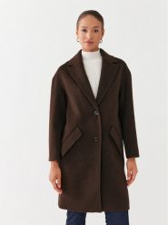 Guess Płaszcz wełniany Elly W2BL0H WEWU0 Brązowy Relaxed Fit. Brązowe płaszcze Guess, na zimę, xxl, z aplikacjami, z syntetyku, bez kaptura. Za 999.99 zł.