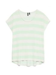 Vero Moda Koszulka w kolorze jasnozielono-białym rozmiar: M. Białe bluzki Vero Moda, m, bez wzorów, bez kołnierzyka, bez ramiączek. Za 52.79 zł.