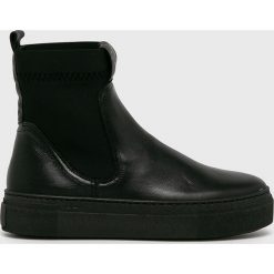 Gant - Botki. Czarne botki GANT, bez wzorów, z gumy, z okrągłym noskiem, bez obcasa, bez zapięcia. Za 659.90 zł.