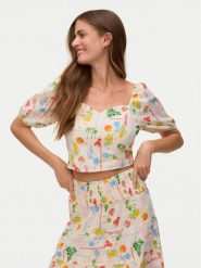 Vero Moda Bluzka Elena 10351014 Beżowy jasny Regular Fit. Brązowe bluzki Vero Moda, l, bez wzorów, z bawełny, bez kołnierzyka, bez ramiączek. Za 179.99 zł.
