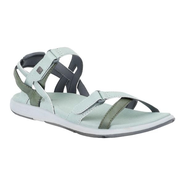 Sandały Damskie Santa Cruz. Niebieskie sandały Regatta, bez wzorów, z gumy, z otwartym noskiem, bez obcasa, na obcasie, bez zapięcia. Za 255.99 zł.