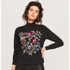 Bluza ze stójką - Czarny. Czarne bluzy Reserved, l, bez wzorów, bez kaptura. Za 79.99 zł.